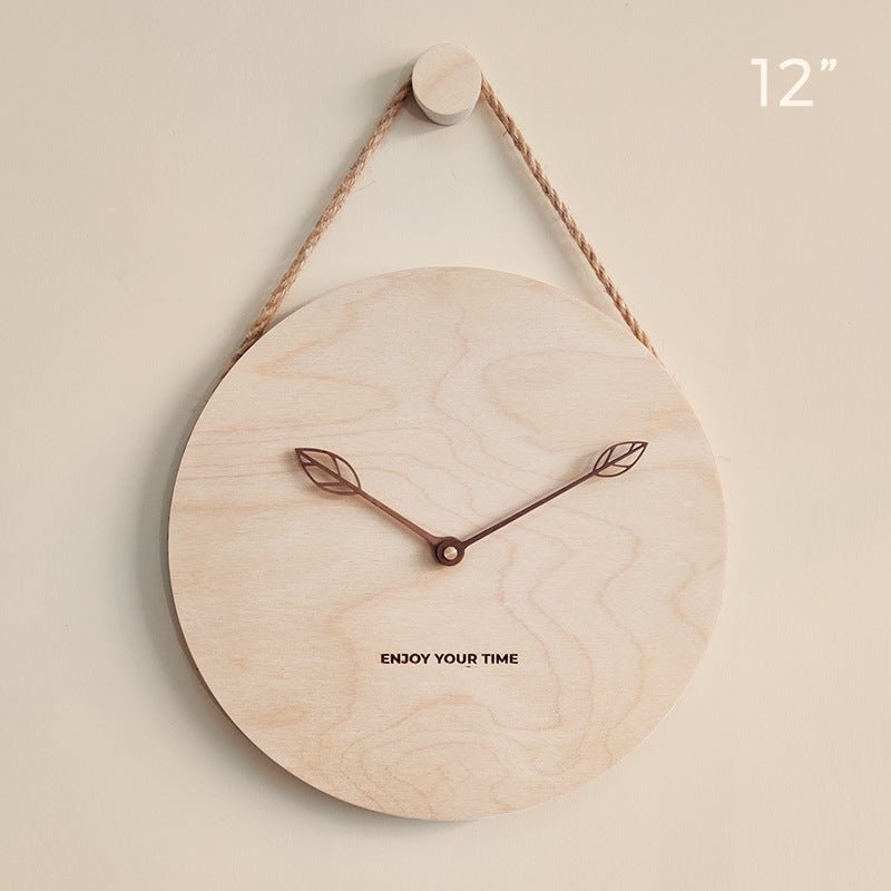 Wooden Sling Creative Wall Clock Nordic Home Living Room Clock Decoration - Hearth & Lume