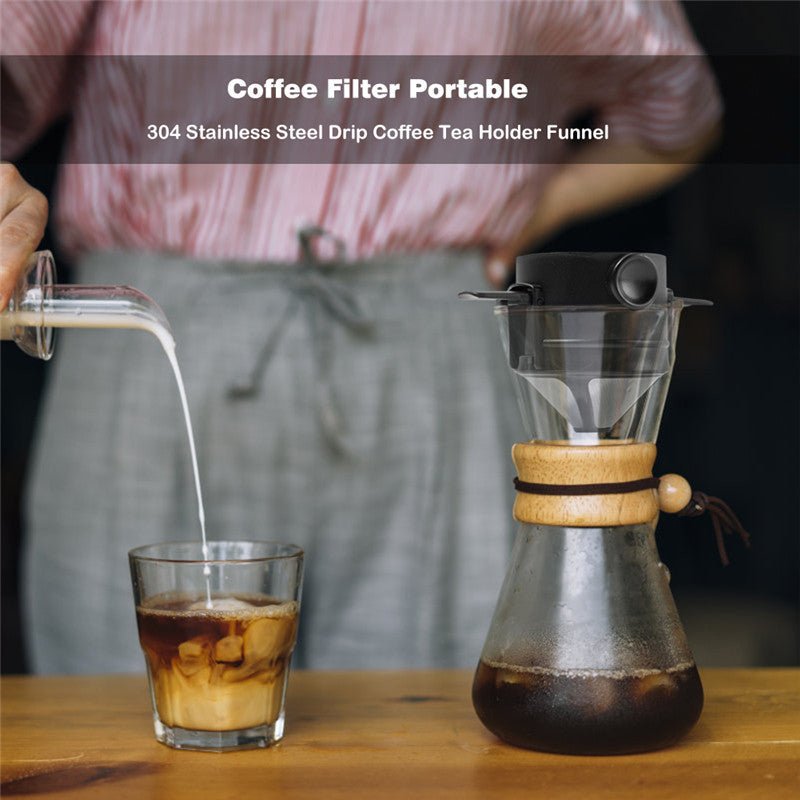 Foldable Portable Coffee Filter Stainless Steel Coffee Machine - Hearth & Lume