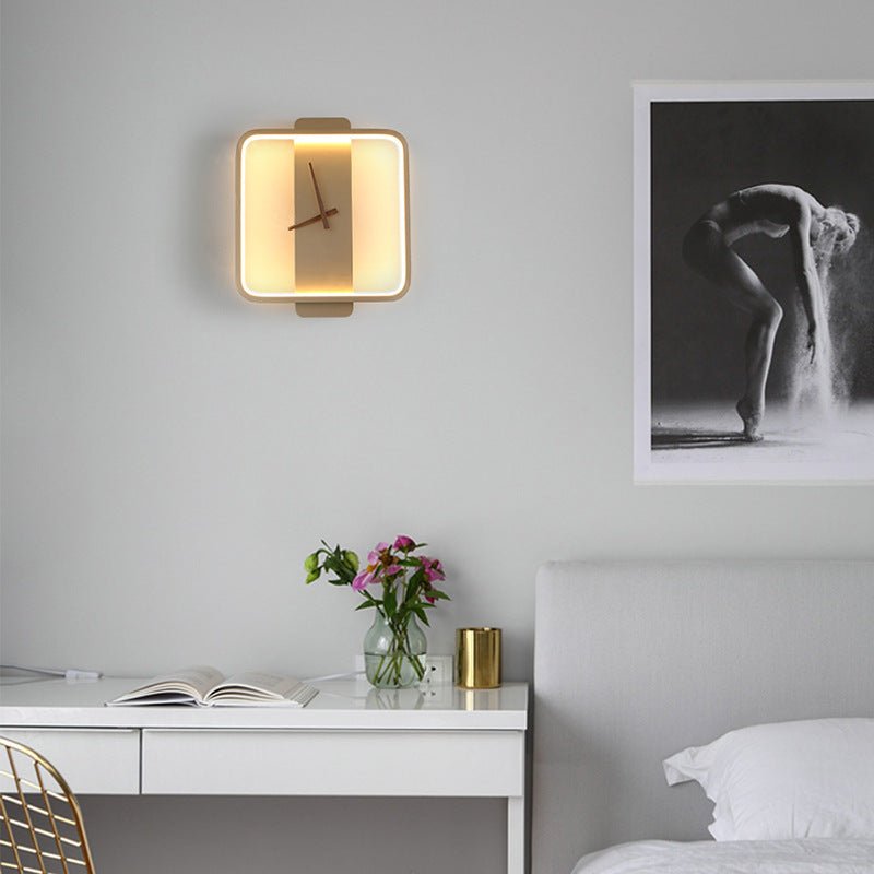 Nordic Wall Lamp Bedroom Bedside Lamp Clock Modeling Lamp - Hearth & Lume