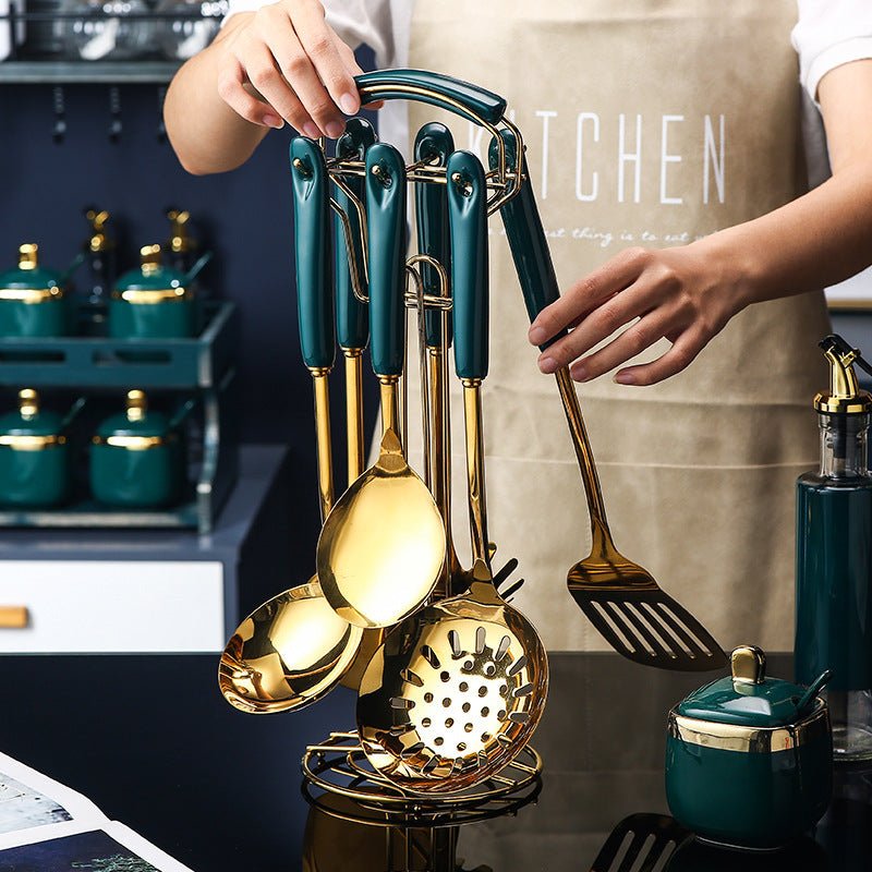 Stainless Steel Silicone Kitchen Utensil Cooking Set - Hearth & Lume