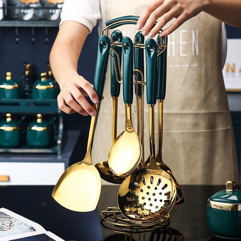 Stainless Steel Silicone Kitchen Utensil Cooking Set - Hearth & Lume