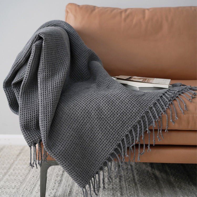 Solid Color Blanket, Sofa, Decorative Blanket Model Room, Dark Gray Blanket And Towel - Hearth & Lume