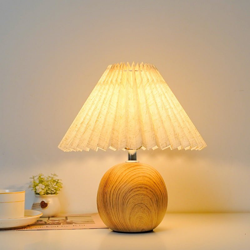 Nordic Retro Ceramic Table Lamp Pleated Bedroom - Hearth & Lume