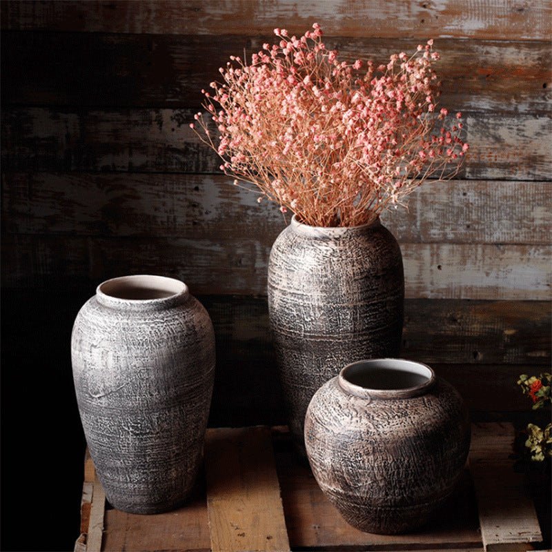 Retro Ceramic Floor - standing Large Vase - Hearth & Lume