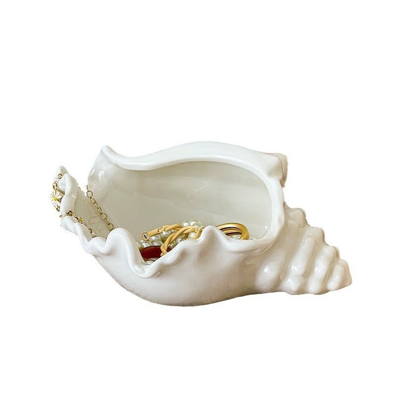 Fashion Ceramic Conch Shell Tray Decoration - Hearth & Lume