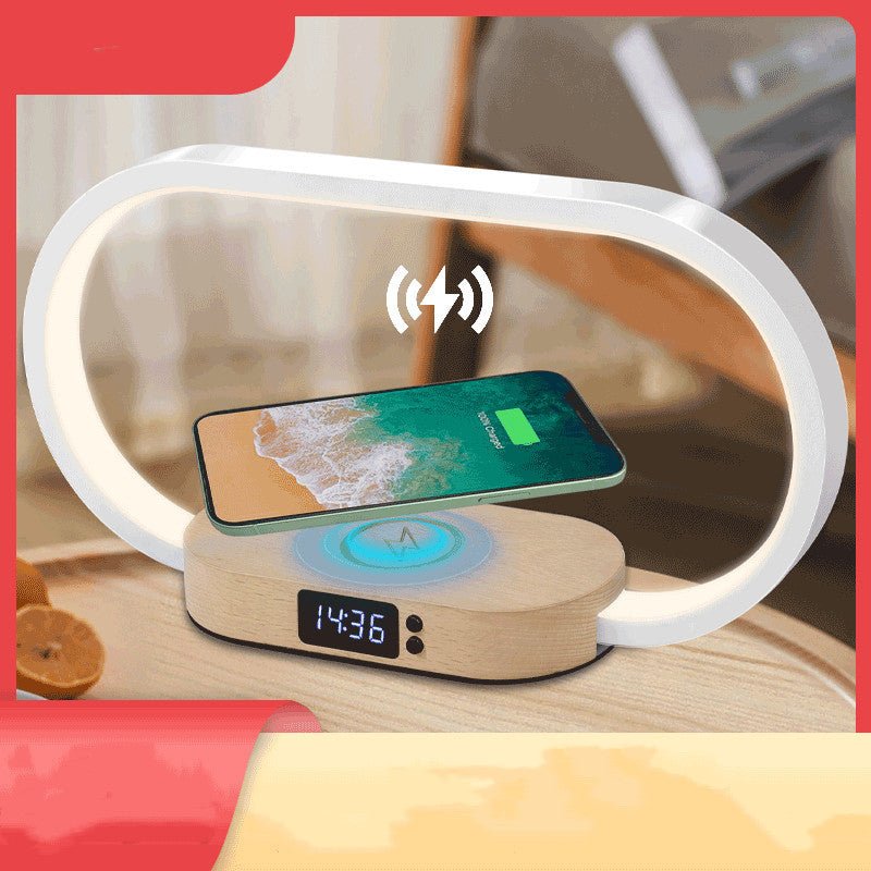 Wooden Clock Bedroom Bedside Table Lamp - Hearth & Lume