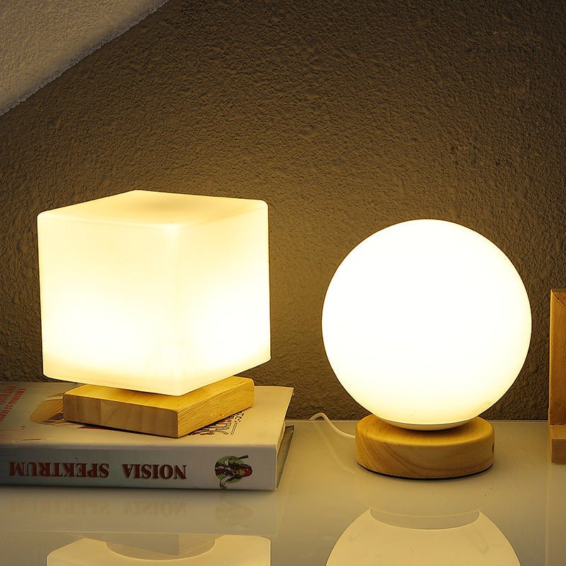 Nordic Solid Wood Decoration USB Table Lamp Bedroom - Hearth & Lume