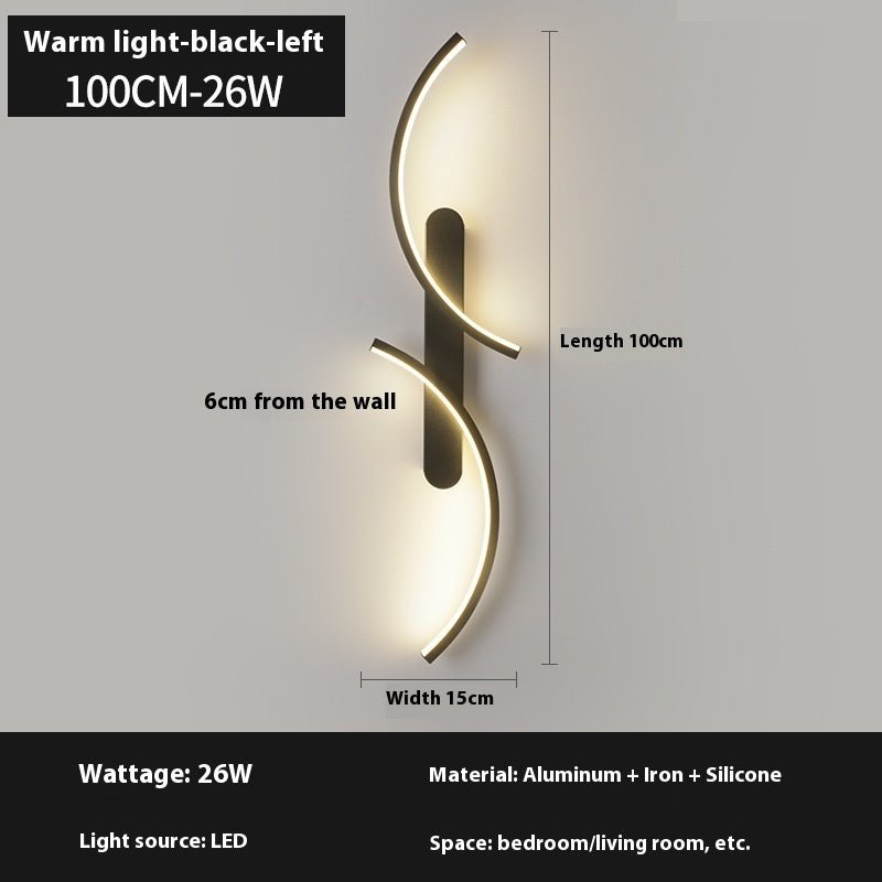 Minimalist Creative Line Wall Lamp Living Room Bedroom Bedside Lamp - Hearth & Lume