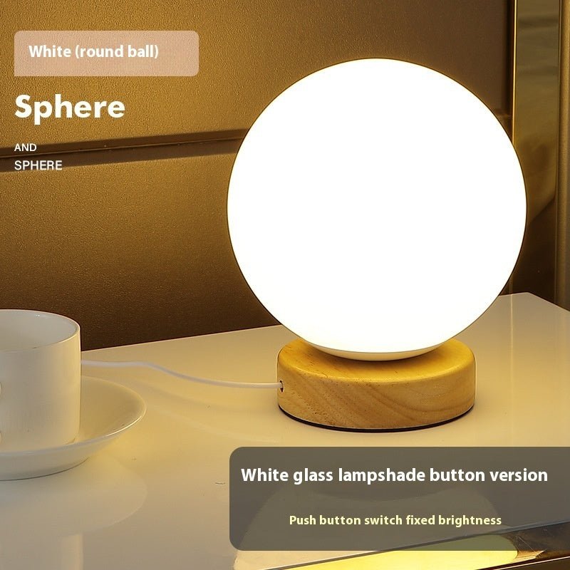 Nordic Solid Wood Decoration USB Table Lamp Bedroom - Hearth & Lume