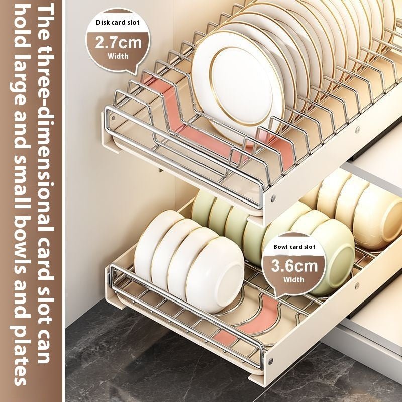 Kitchen Household Bowl Plate Plate Storage Rack Cabinet Built - in Drawer Draining Basket Bowl Rack - Hearth & Lume