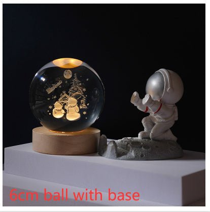3D Crystal Ball Night Light Solar System Cosmic Theme LED Decoration Light - Hearth & Lume