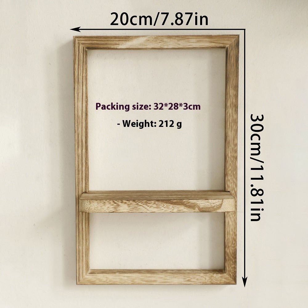 Paulownia Wooden Door Frame - shaped Wall - mounted Flower Pot Storage Rack - Hearth & Lume