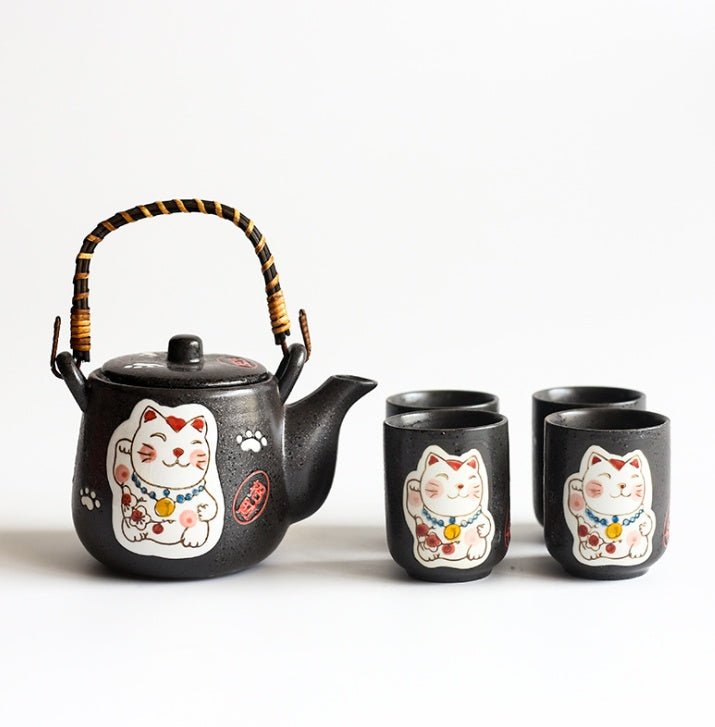 Creative Hand - painted Lucky Cat Ceramic Tea Set - Hearth & Lume