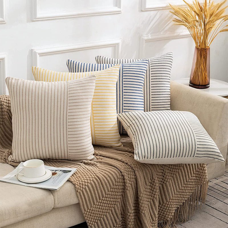 Modern Decorative Striped Canvas Pillow Cover Home Home Sofa Bedroom Cushion - Hearth & Lume