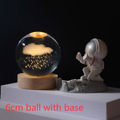 3D Crystal Ball Night Light Solar System Cosmic Theme LED Decoration Light - Hearth & Lume