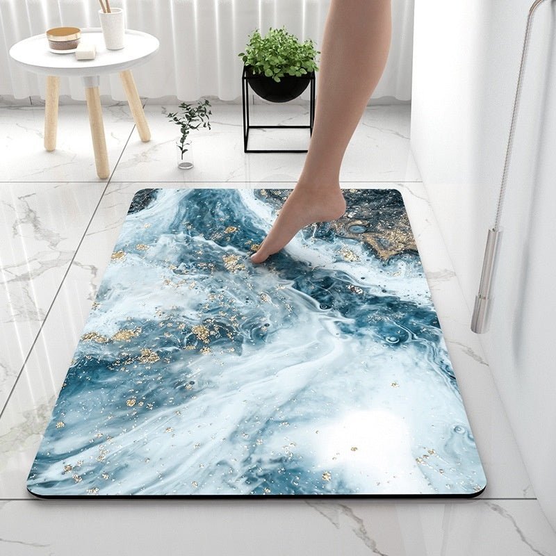 Bathroom Diatom Mud Absorbent Pad Household Marbling Washable - Hearth & Lume