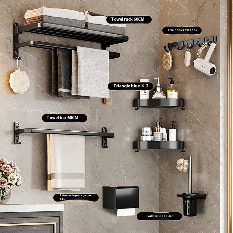 Towel Rack Black Bathroom Rack Bathroom Pendant - Hearth & Lume