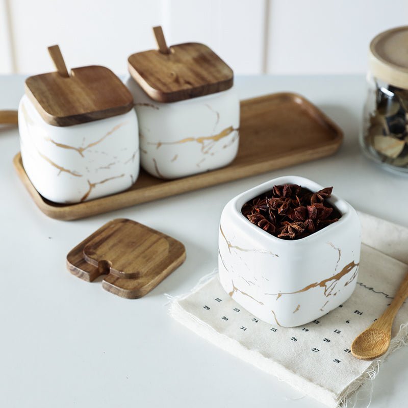 Nordic Gold Marble Jar Set - Hearth & Lume