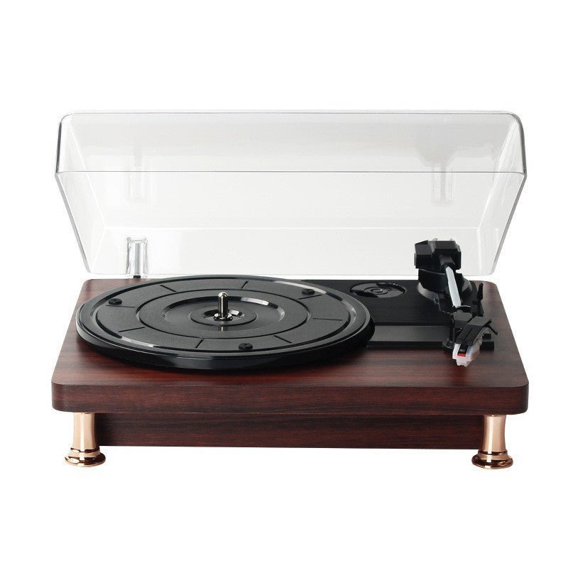 Vinyl Record Player Retro Mahogany Texture Phonograph - Hearth & Lume