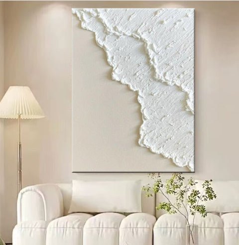 Hand Painted Three - dimensional Oil Painting Niche White - Hearth & Lume