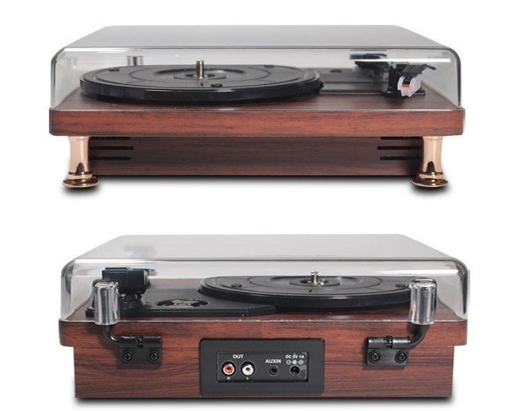 Vinyl Record Player Retro Mahogany Texture Phonograph - Hearth & Lume