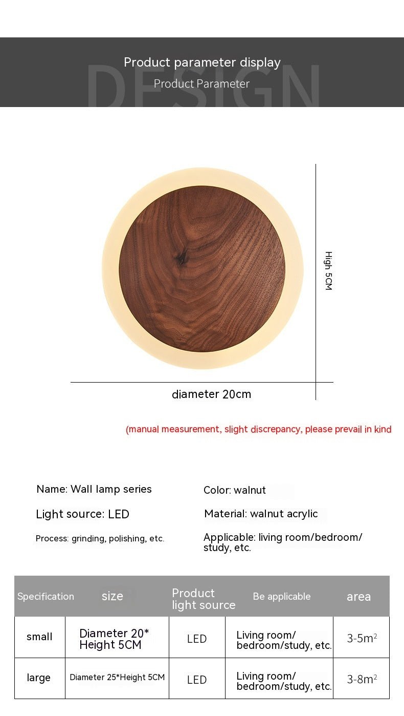 Bedroom Bedside Walnut Wall Lamp Nordic Modern - Hearth & Lume