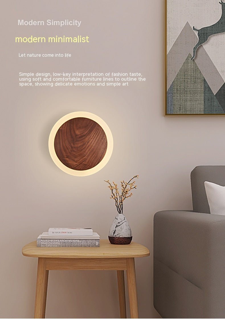 Bedroom Bedside Walnut Wall Lamp Nordic Modern - Hearth & Lume