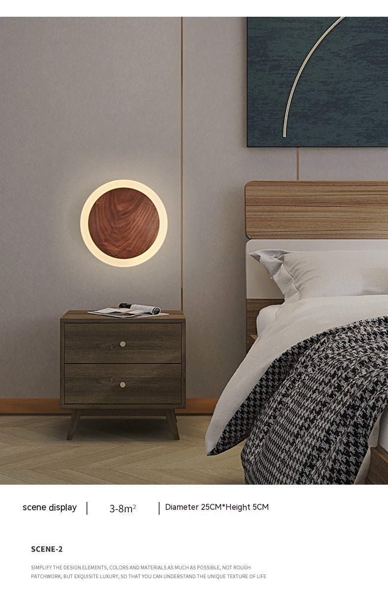 Bedroom Bedside Walnut Wall Lamp Nordic Modern - Hearth & Lume