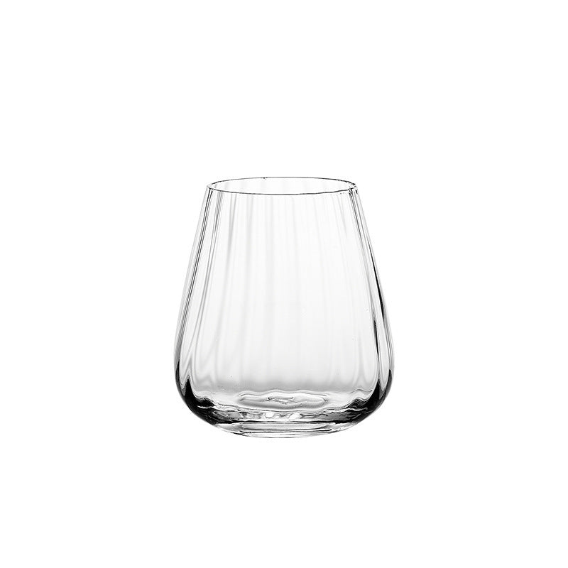 Vertical Stripe Crystal Glass Latte Iced Coffee Cup - Hearth & Lume