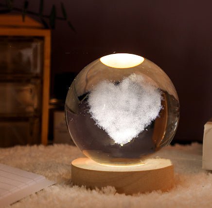3D Crystal Ball Night Light Solar System Cosmic Theme LED Decoration Light - Hearth & Lume