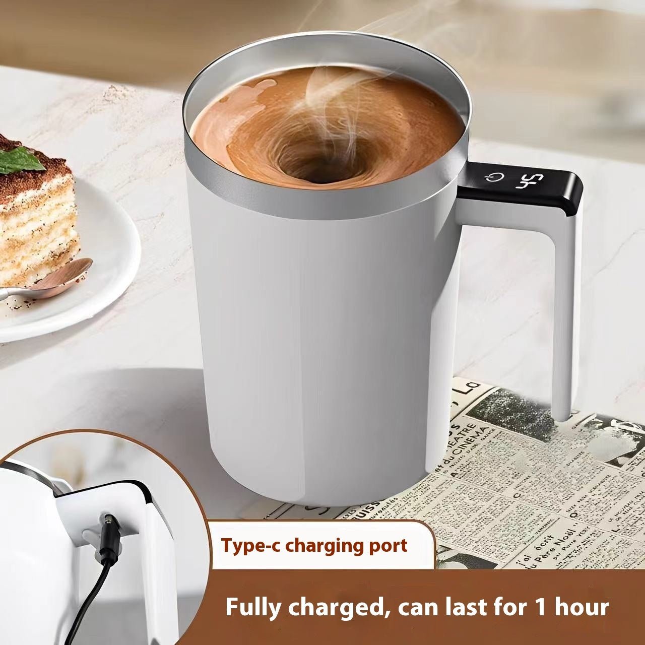 Stainless Steel Coffee Stirring Cup Digital Display Automatic Multi - function - Hearth & Lume