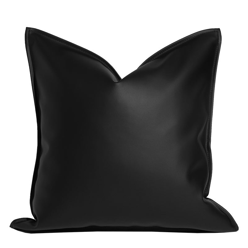 Nordic Style Solid Leather Living Room Sofa Pillow Bed Waist Support - Hearth & Lume