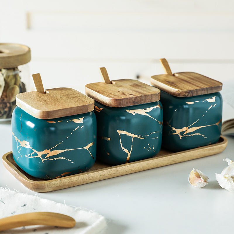 Nordic Gold Marble Jar Set - Hearth & Lume