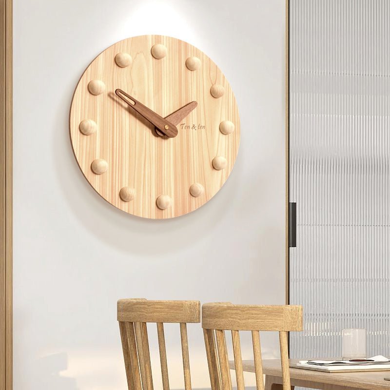 Wooden Wall Clock Nordic Home Living Room Modern - Hearth & Lume