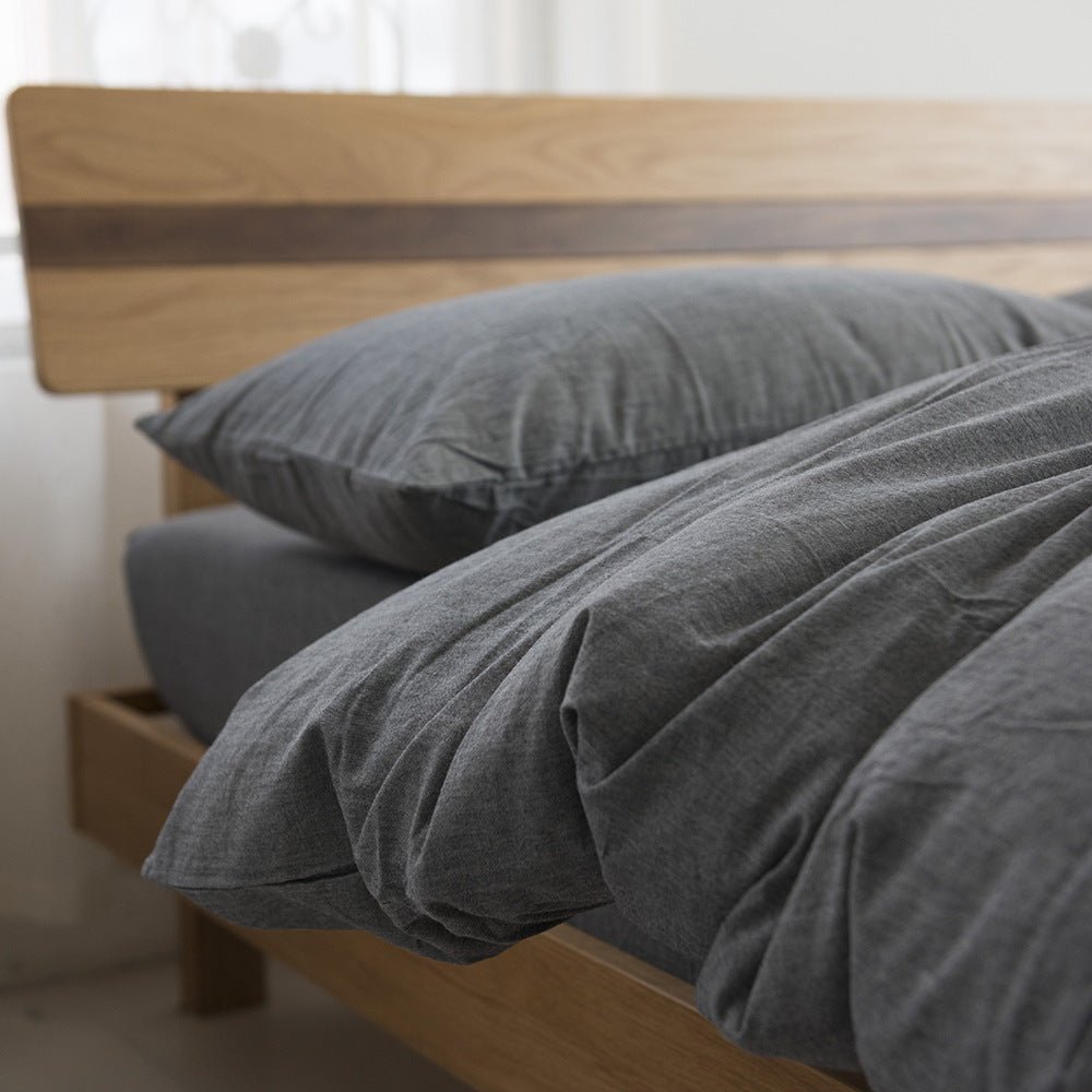 Simple Dormitory Color Woven Washed Cotton Bed Sheet - Hearth & Lume