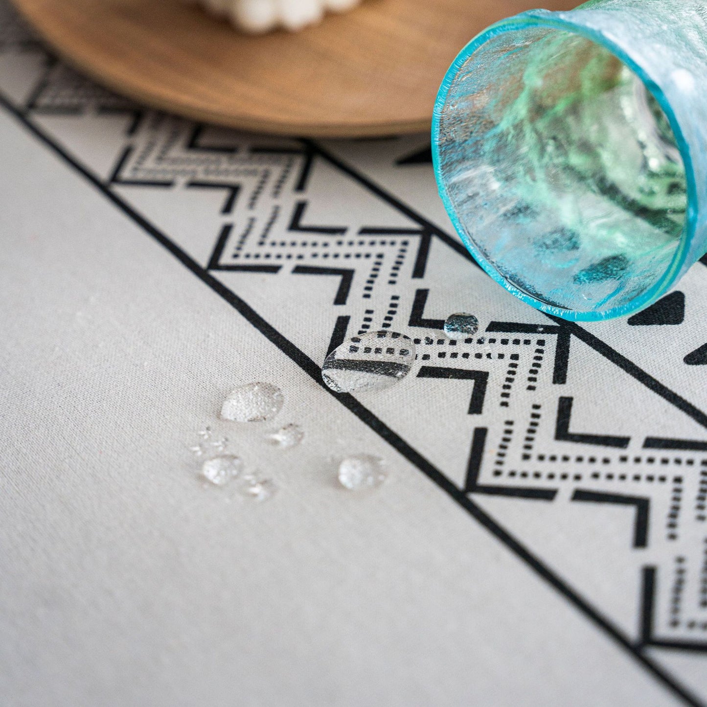Geometric Black Tassel Rectangular Waterproof Table Cloth - Hearth & Lume
