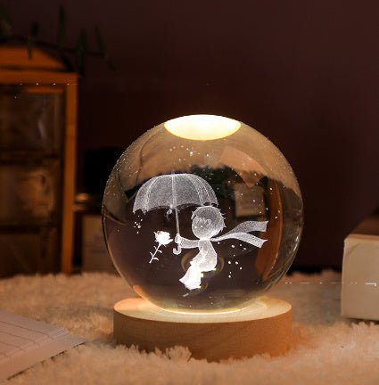 3D Crystal Ball Night Light Solar System Cosmic Theme LED Decoration Light - Hearth & Lume