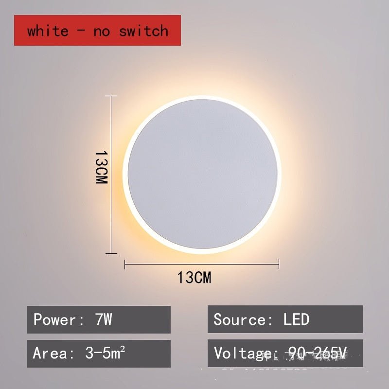 Round Led Wall Lamp Nordic Bedroom Light Bedside Lamp - Hearth & Lume