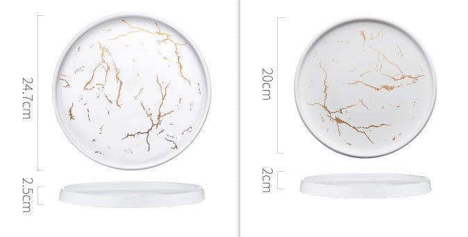 Nordic Style Marble Plate Household Ceramic Dish - Hearth & Lume