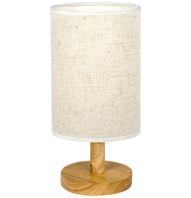 Simple and modern Nordic bedroom bedside lamp wooden dimmable LED warm light - Hearth & Lume