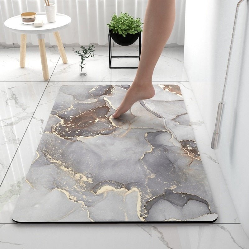 Bathroom Diatom Mud Absorbent Pad Household Marbling Washable - Hearth & Lume