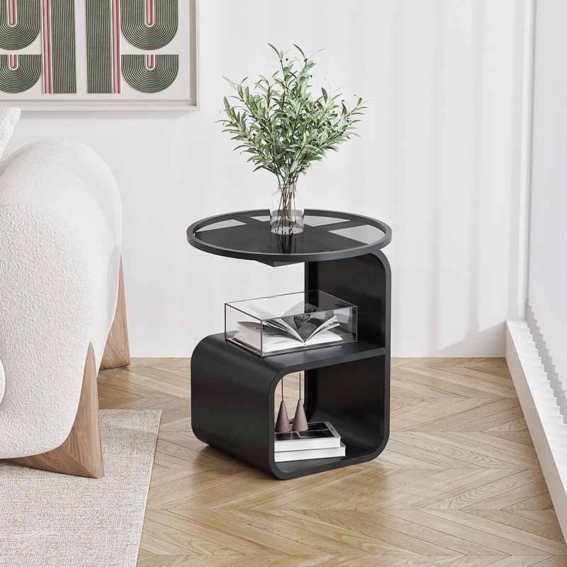 Simple Modern Round Tempered Glass Sofa Side Table - Hearth & Lume