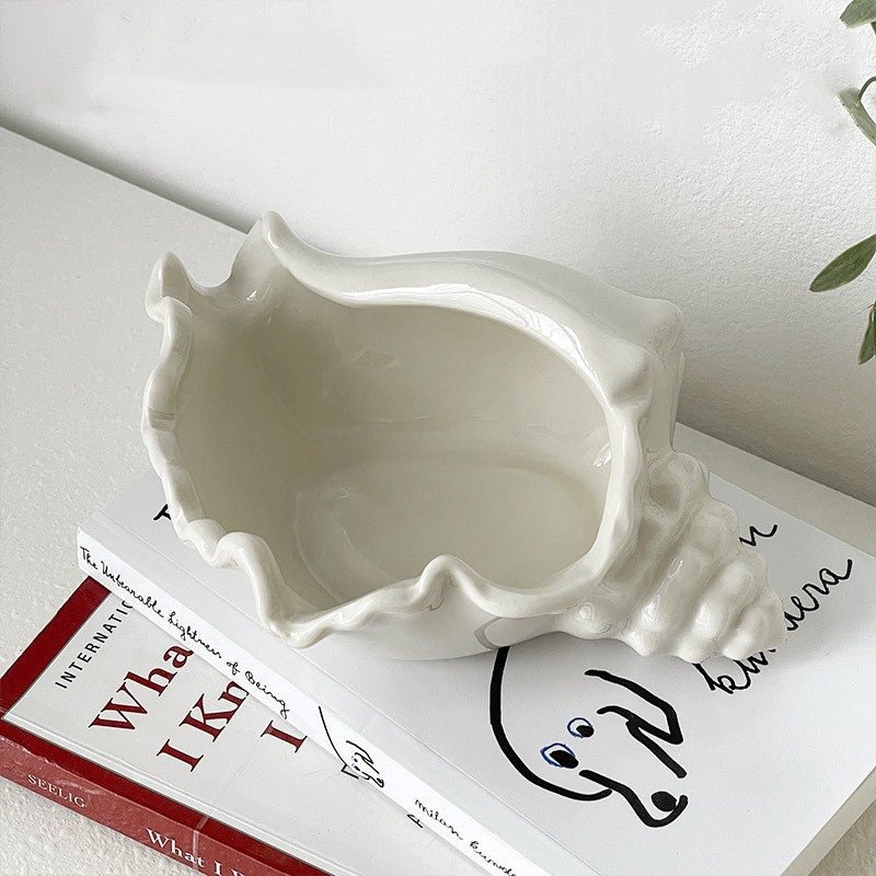 Fashion Ceramic Conch Shell Tray Decoration - Hearth & Lume