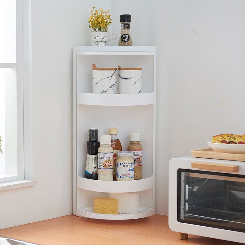 Rotatable Bathroom Makeup Organizer Corner Plastic Wall Mounted Storage Rack Box - Hearth & Lume