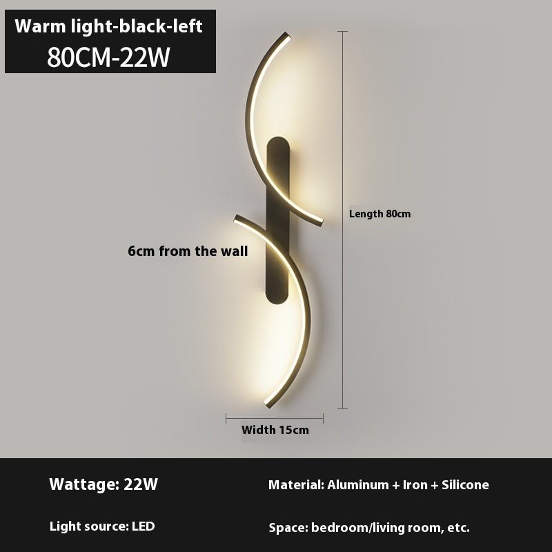 Minimalist Creative Line Wall Lamp Living Room Bedroom Bedside Lamp - Hearth & Lume