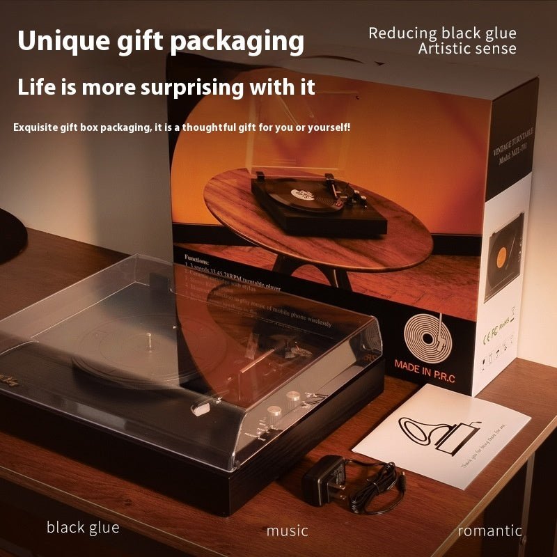 Vinyl Record Player Retro Bluetooth Audio Integrated Old - fashioned Phonograph - Hearth & Lume