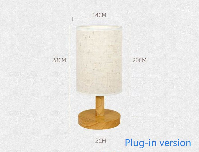 Simple and modern Nordic bedroom bedside lamp wooden dimmable LED warm light - Hearth & Lume