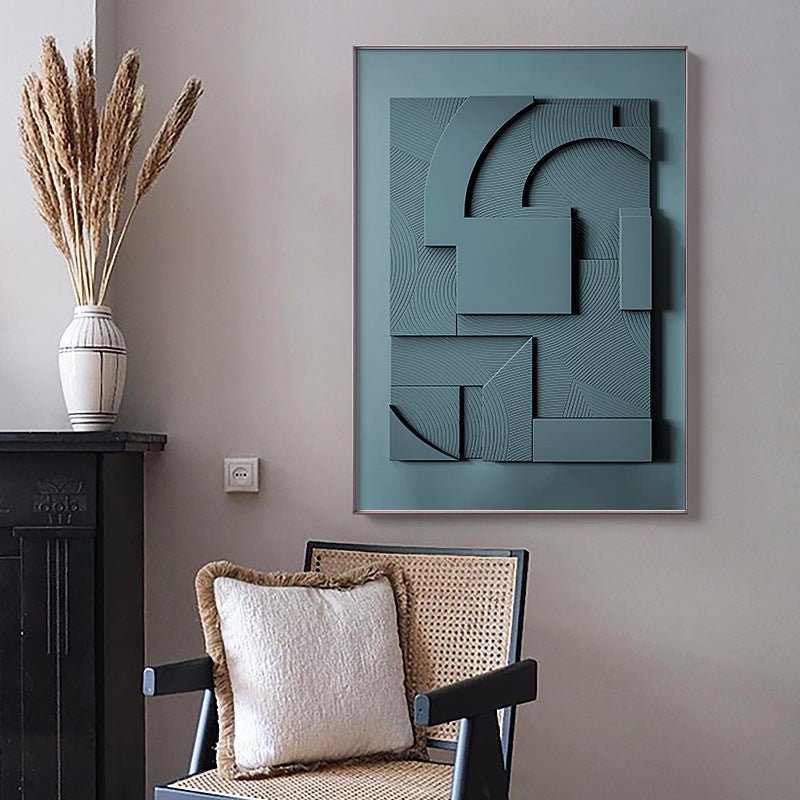Three - dimensional Abstract Silent Style Geometric Morandi Hanging Painting - Hearth & Lume