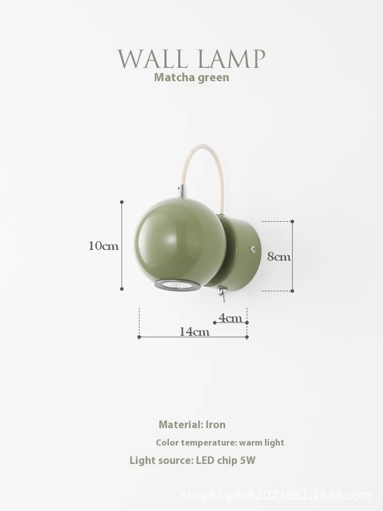 Cream Style Bedroom Wall Lamp Bedside Magnetic Suction Lamp - Hearth & Lume