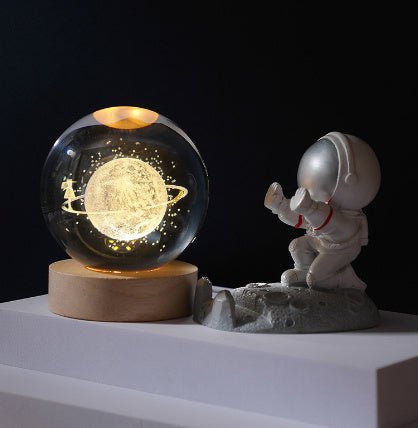 3D Crystal Ball Night Light Solar System Cosmic Theme LED Decoration Light - Hearth & Lume